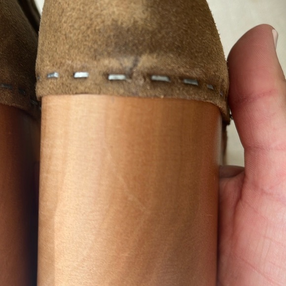 Anthropologie Swedish Hasbeens NWT Tan Suede Sophisticated Jodhpur Booties Clog - Picture 10 of 13